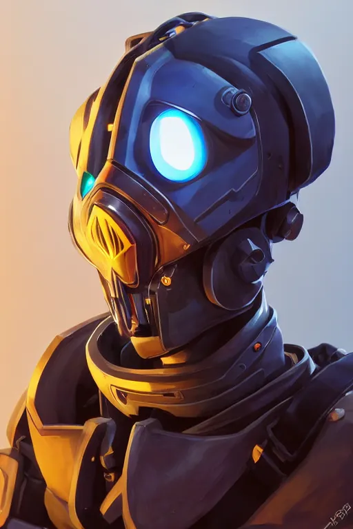 Image similar to epic mask helmet robot ninja portrait stylized as fornite style game design fanart by concept artist gervasio canda, behance hd by jesper ejsing, by rhads, makoto shinkai and lois van baarle, ilya kuvshinov, rossdraws global illumination radiating a glowing aura global illumination ray tracing hdr render in unreal engine 5