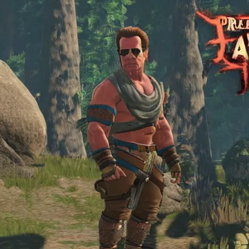 Image similar to Arnold Schwarzenegger in Breath of the Wild