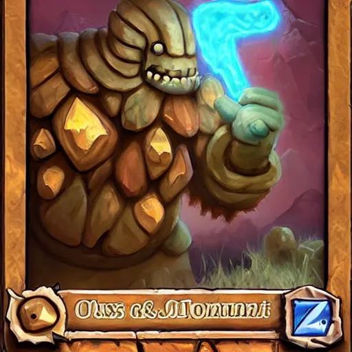 Prompt: ((((giant rock elemental golem monster)))), dust and rock theme, hearthstone art style, epic fantasy card game art