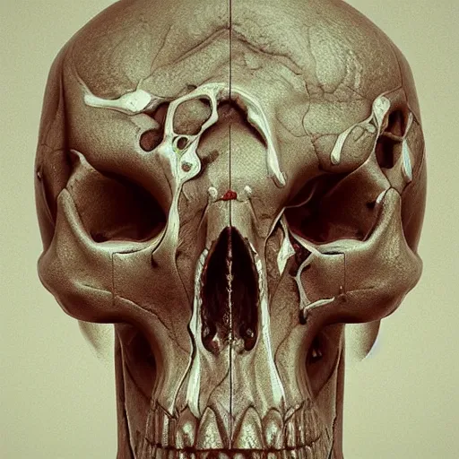 Image similar to portrait_of_a_melting_skull._intricate_abstract._intricate_artwork._by_Tooth_Wu_wlop_beeple_dan_mumford._octane_render_trending_on_artstat