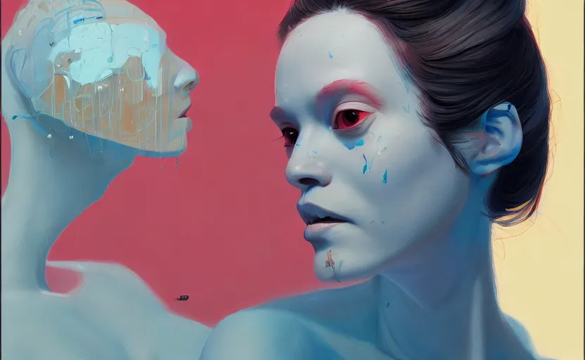 Image similar to Portrait of a cute woman, very coherent, painted by painted by Benjamin Björklund, painted by Edward Hopper, Wayne Barlowe, painted by James Gilleard, airbrush, art by JamesJean