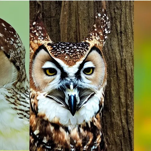 Image similar to photo of a hybrid between a deer and an owl