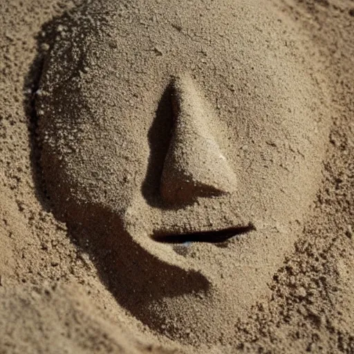 Image similar to a face made from falling grains of sand