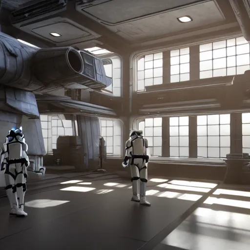 Prompt: star wars imperial interior design, highly detailed, photorealistic shot, bright studio setting, studio lighting, crisp quality and light reflections, unreal engine 5 quality render