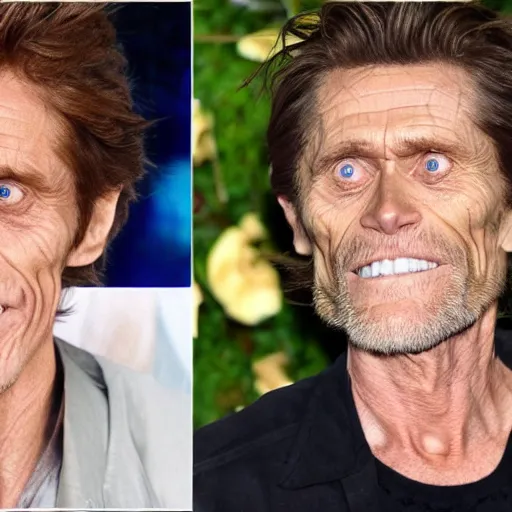 Prompt: willem dafoe and shark have a son