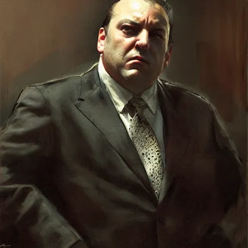 Image similar to portrait of a n emotional tony soprano in cosplay as captain america, by jeremy mann, anders zorn.