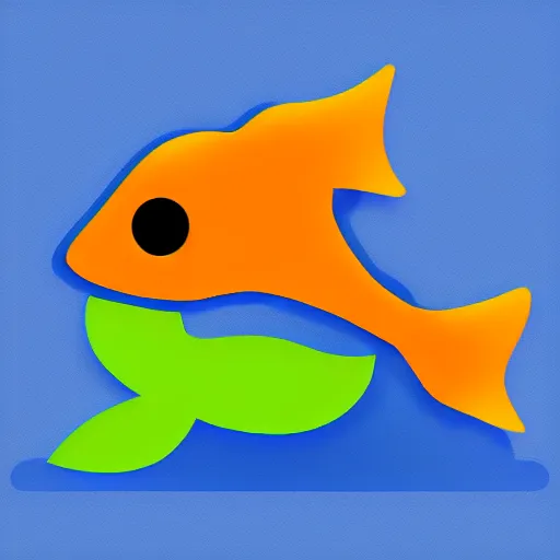 Image similar to web browser icon with a goldfish