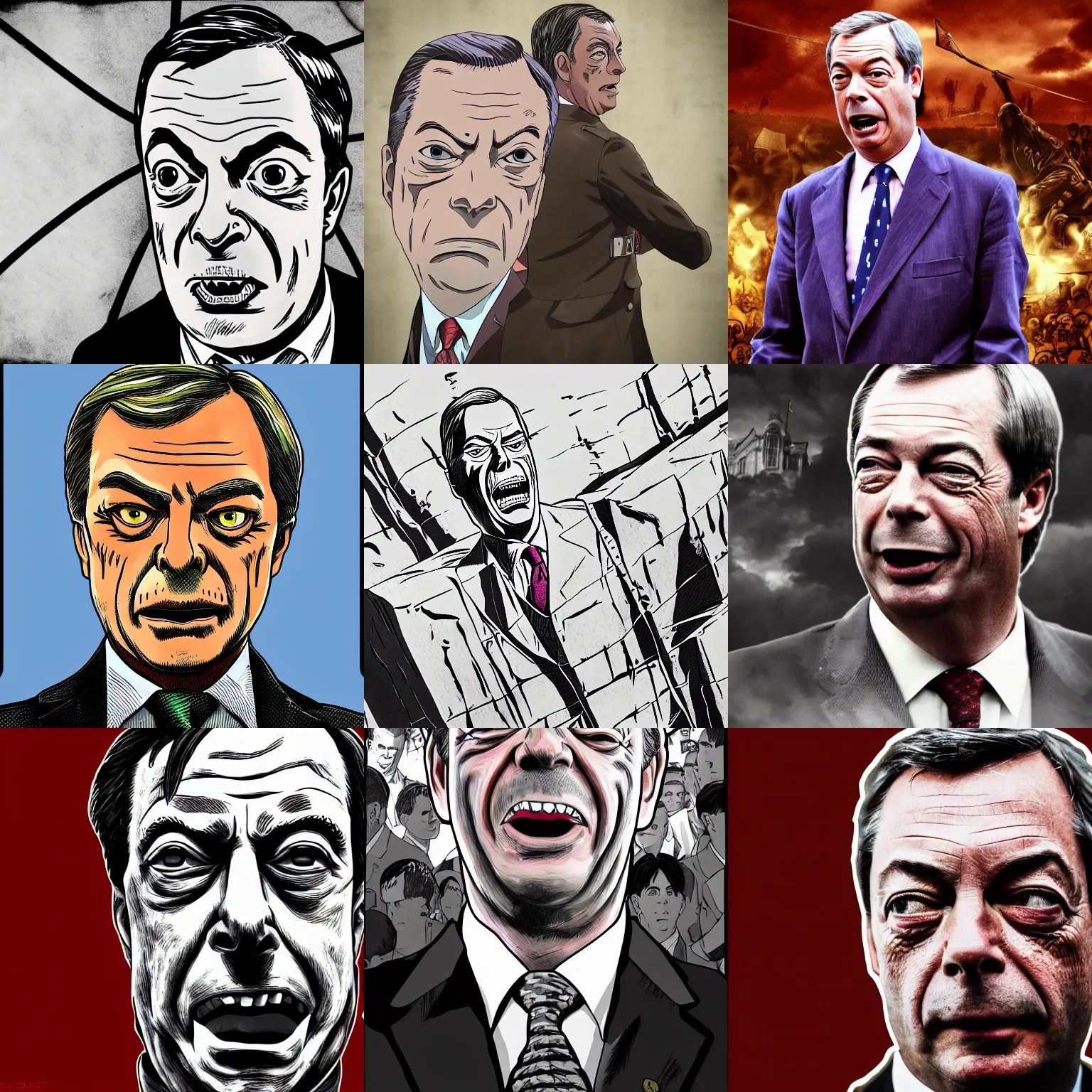 Prompt: Nigel Farage in Attack on Titan, digital art, 4k