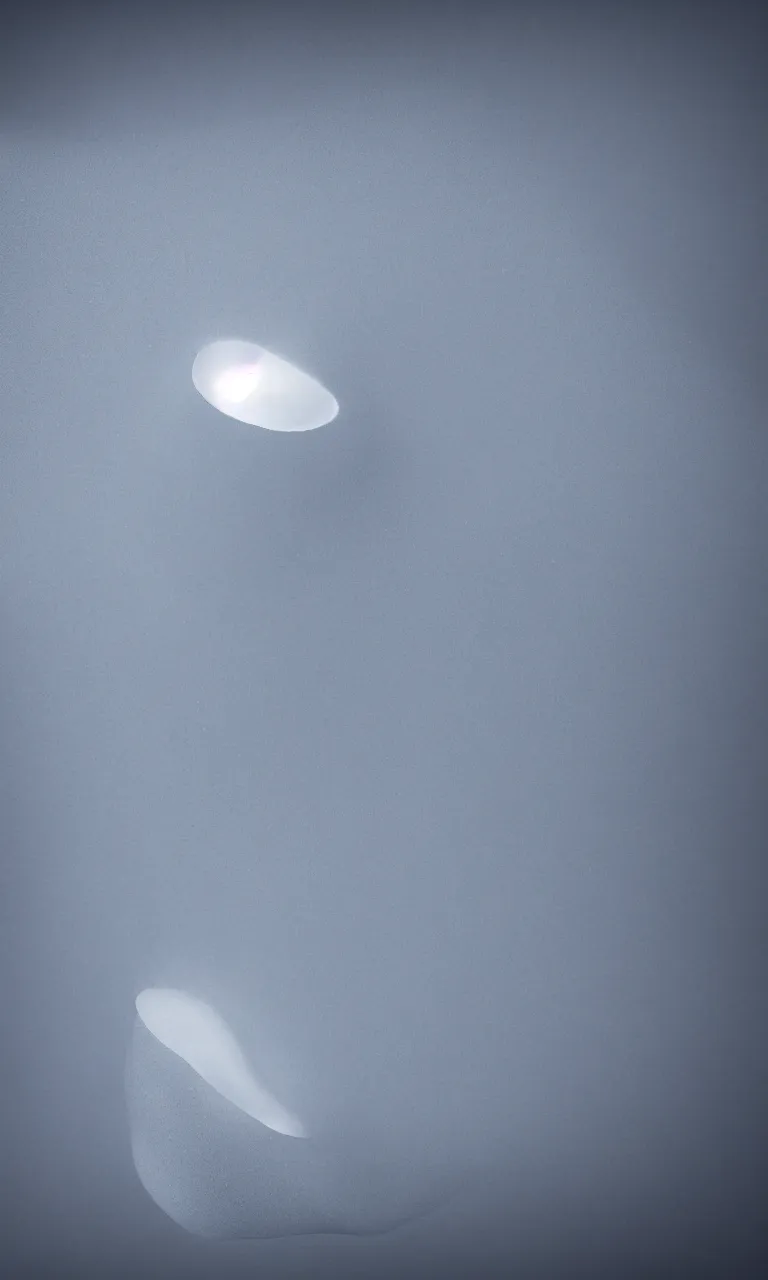 Image similar to aerogel iOS UI concept, sculpted out of subsurface-scattered aerogel, 140mm f/2.3 sunrise photograph of atmospheric weather trapped inside colloid refraction, roll cloud supercell flowing into a minimalist intake hole