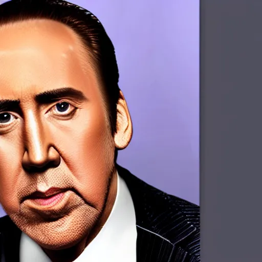 Image similar to Nicholas Cage as a space ship shooting aliens