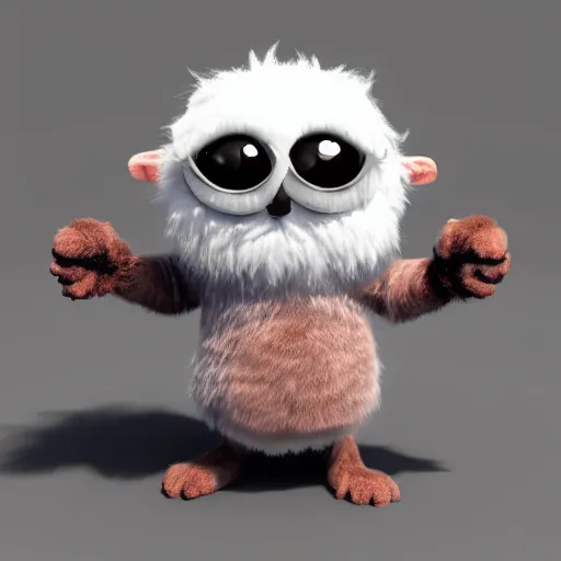 Prompt: funny crazy furry monster mini cute style, highly detailed, rendered, ray - tracing, cgi animated, 3 d demo reel avatar, soft shade, soft lighting