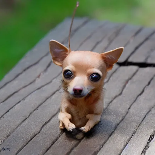 Prompt: photo of a hybrid between an ant and a chihuahua