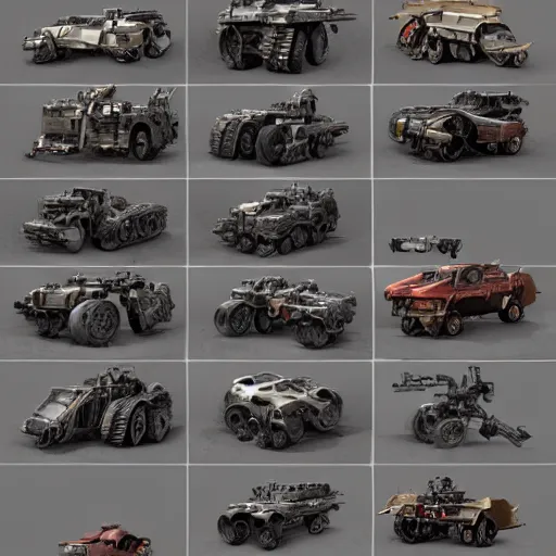 Prompt: mad max vehicles made out of ork technology from warhammer 40k, au naturel, hyper detailed, digital art, trending in artstation, cinematic lighting, studio quality, smooth render, unreal engine 5 rendered, octane rendered, art style by klimt and nixeu and ian sprigger and wlop and krenz cushart