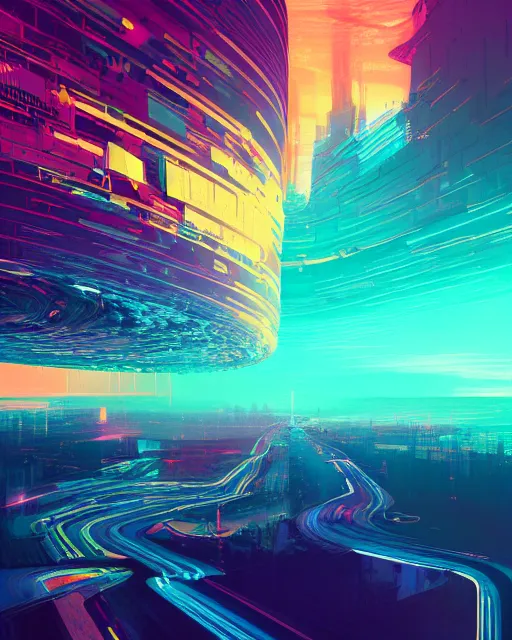 Prompt: Digital world, simulation theory, glitching, scifi, global illumination, unique landscape, fine details, perfect, 8k high detail, masterpiece, trending on ArtStation, by Alena Aenami, Petros Afshar, Liam Wong