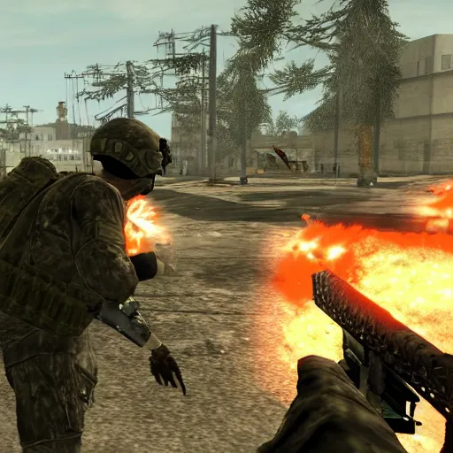 Prompt: Modern Warfare 2 tactical nuke called by Luigi in game screenshot