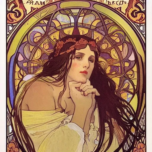 Prompt: Dream by Alphonse Mucha