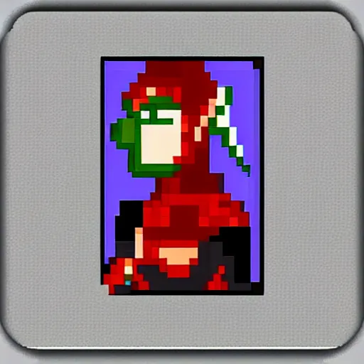 Prompt: female elf warrior portrait on a dark background, high quality pixel art