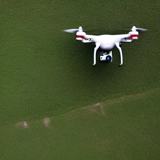 Image similar to drone's flying above countryside in an optopus formation