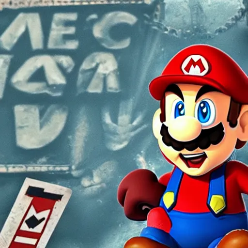 Prompt: mario in ww 2