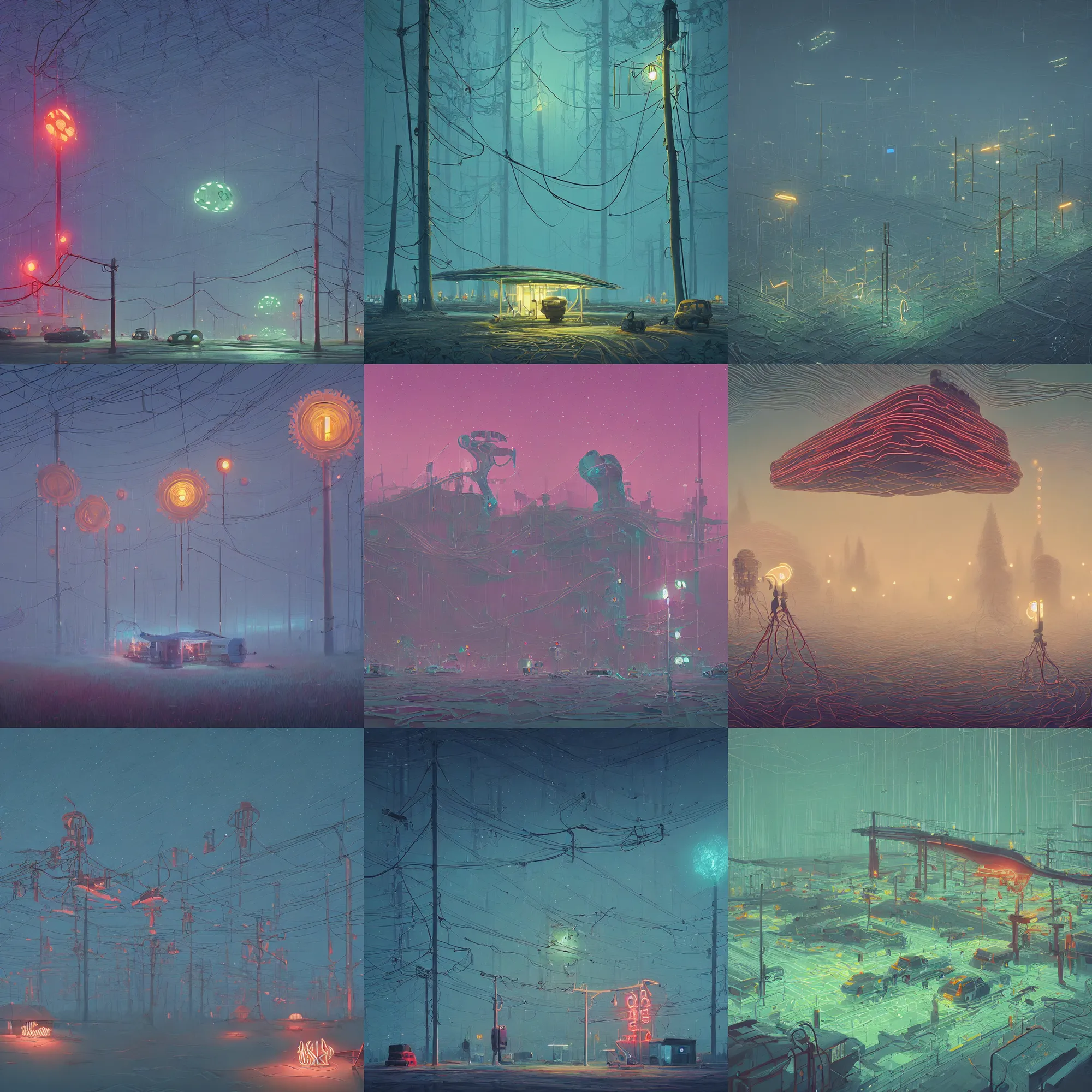 Prompt: generative art, intricate, elegant, highly detailed, smooth, sharp focus, architectural, bioluminescence, art by simon stalenhag