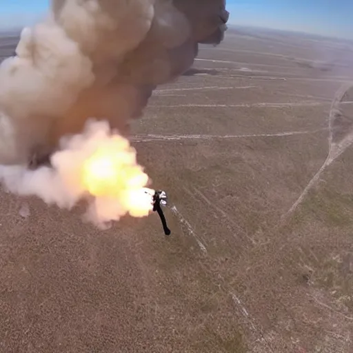 Image similar to a jetpack failure, military footage