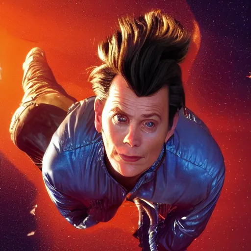 Image similar to hyperrealistic film still of ace ventura in space, his body violently exploding, stunning 3 d render, inspired by istvan sandorfi & greg rutkowski & unreal engine, perfect symmetry, dim volumetric cinematic lighting, 8 k octane comprehensive render, extremely hyper - detailed, incredibly lifelike attributes, intricate, real flesh texture, masterpiece, artstation, stunning,