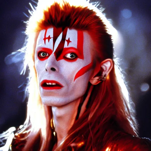 Prompt: david bowie as the goblin king