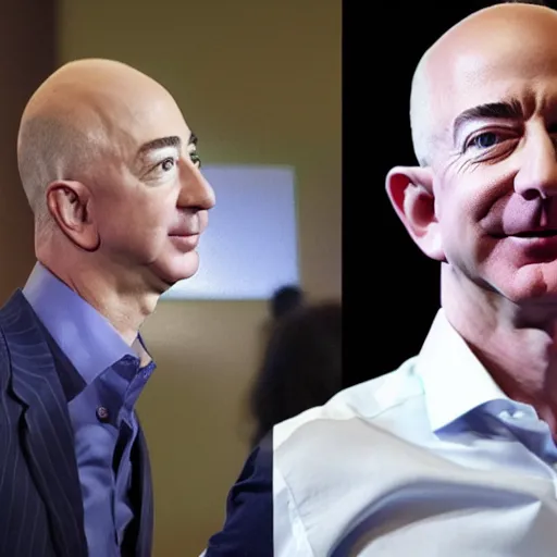Prompt: Photo of Jeff Bezos with long hair