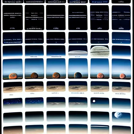 Image similar to a multilunar sky view with 2 0 different sizes and separate moons