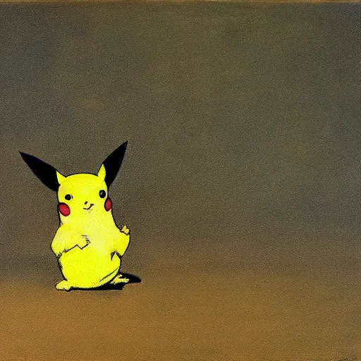 Prompt: a painting of Pikachu by andrew wyeth