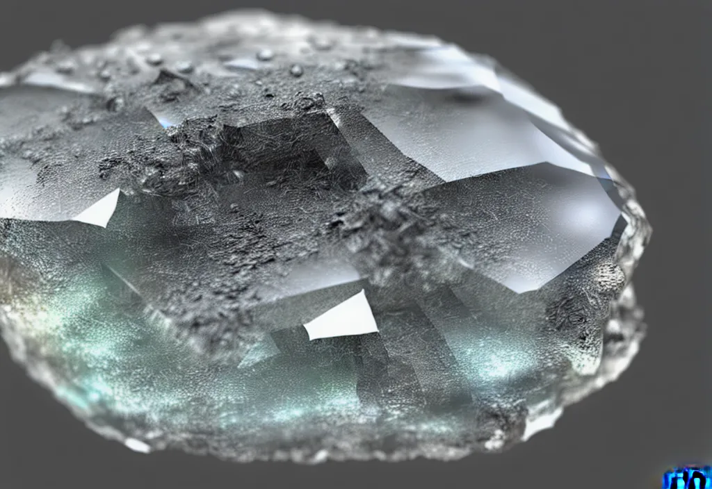 Prompt: raw clear gemstone rendering, photorealistic, dirt, bright backround, photography, artstation