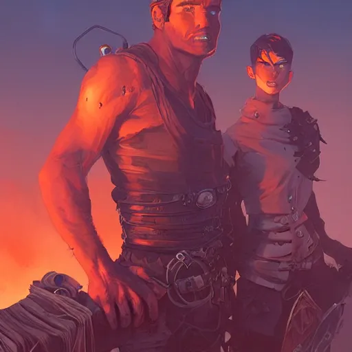 Image similar to hero world mad max, behance hd by jesper ejsing, by rhads, makoto shinkai and lois van baarle, ilya kuvshinov, rossdraws global illumination