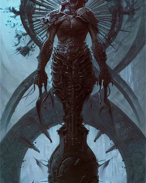 Image similar to The last enemy that shall be destroyed is death, full body image, artwork by artgerm, Luminism, Behance HD, broad sword, D&D, extraordinary phenomenon, fantasy, intricately detailed, elegant, digital painting, smooth, sharp focus, art by Greg Rutkowski, art by Ruth Asawa, art by Tim Burton, art by Ted Nasmith, art by H.R. Giger