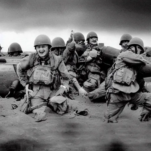 Image similar to normandy landing in the style of saving private ryan