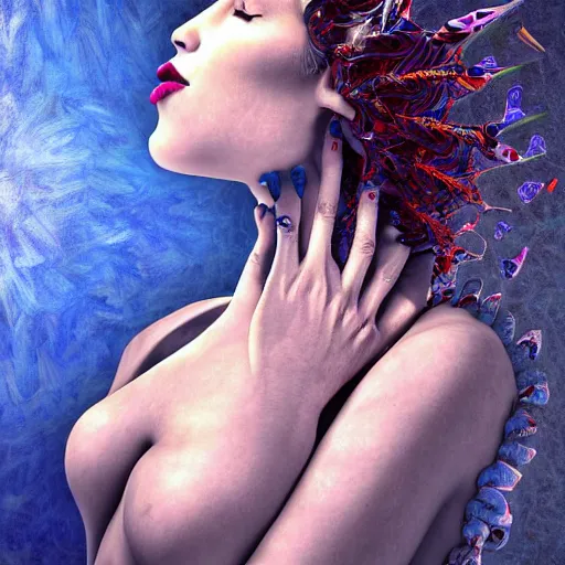 Image similar to mandelbulb portrait of a beautiful woman by mateja petkovic