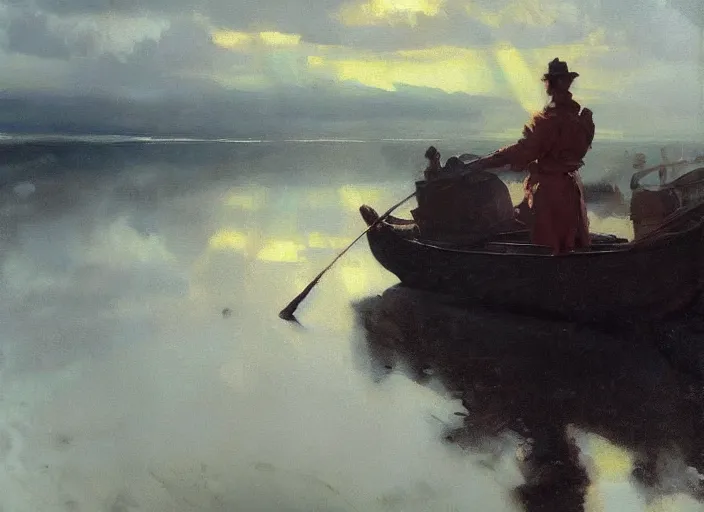 Image similar to oil painting of reflective copper still by anders zorn, wonderful art by greg rutkowski, beautiful cinematic light, american romanticism by greg manchess, reflections and refraction, sunlight