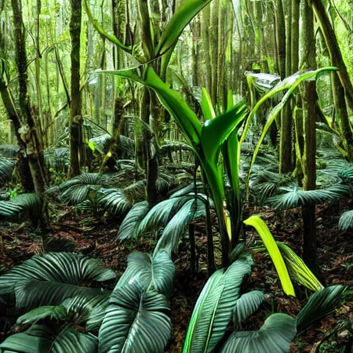 Image similar to forest full of black tacca chantrieri, beautiful, stunning