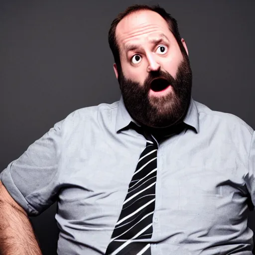 Image similar to Tom Segura looking disgusted