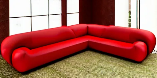 Prompt: Super Mario-themed red couch