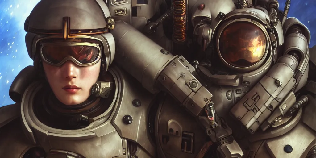 Prompt: a space marine, fused aircraft parts, military pilot clothing, combat goggles anime style short hair hair down, symmetrical facial features, from arknights hyper realistic 4 k rule of thirds, extreme detail, detailed drawing trending artstation hd realistic lighting, by alphonse mucha alex grey greg rutkowski, shoulder eyes, backlit