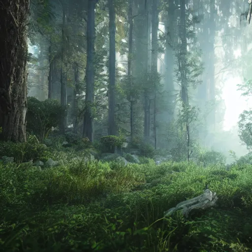 Prompt: a futuristic forest,cinematic,realistic,hyperdetailed,ultradetail,8k,unreal engine 5