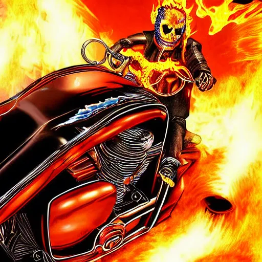 Image similar to ghost rider 4K detail Digital art