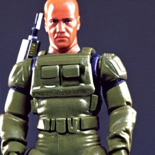 Prompt: photo of an unreleased gi joe prototype action figure from 1 9 8 5.