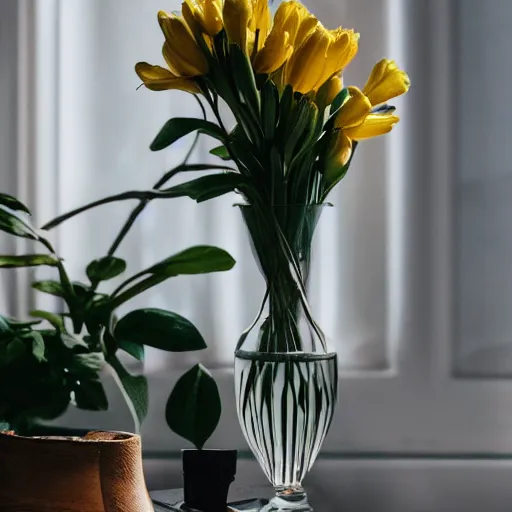 Image similar to dslr photo of a vase on a table, 55mm