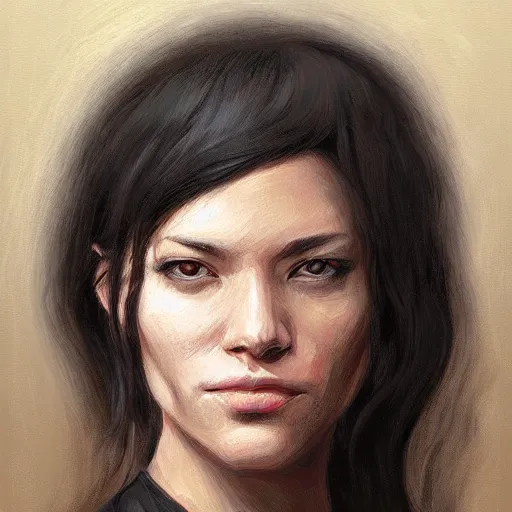 Prompt: Female Portrait, by Noah Bradley.