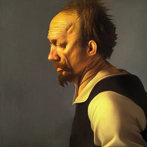 Image similar to the portrait of realistic fish man, in the style of Caravaggio, soft lighting, masterpiece, 8k,