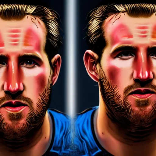 Image similar to photo closeup front orthographic portrait of harry kane, high detail, soft studio lighting, full frontal lighting, digital photography, style of cyberpunk 2 0 2 0