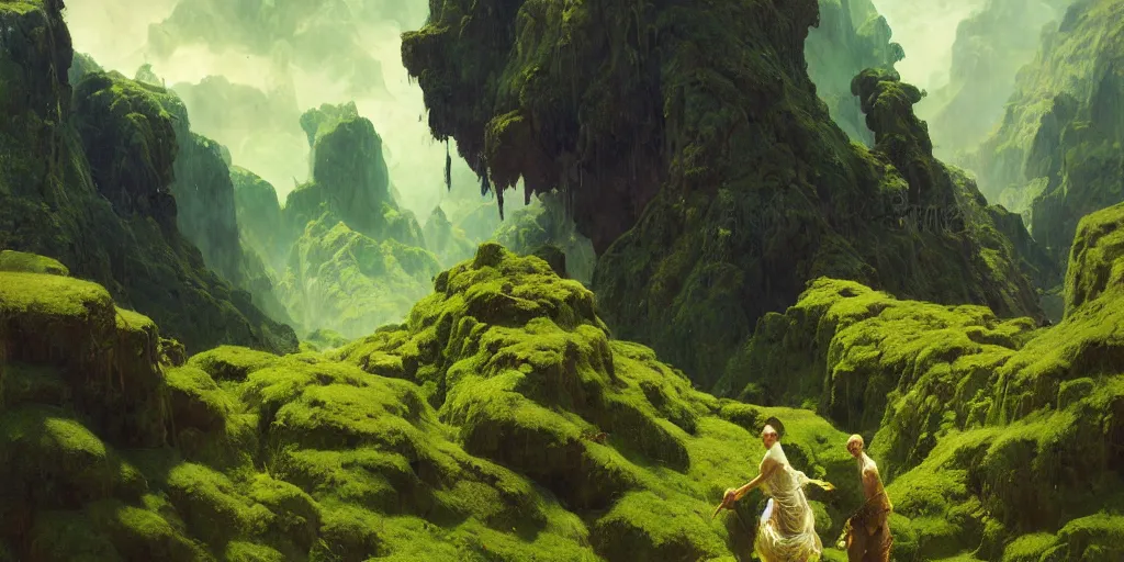 Prompt: inverted upside down lush green landscape mountain range hanging from the sky like stalactites good composition artstation illustration sharp focus sunlit vista painted by ruan jia raymond swanland lawrence alma tadema zdzislaw beksinski norman rockwell tom lovell alex malveda greg staples