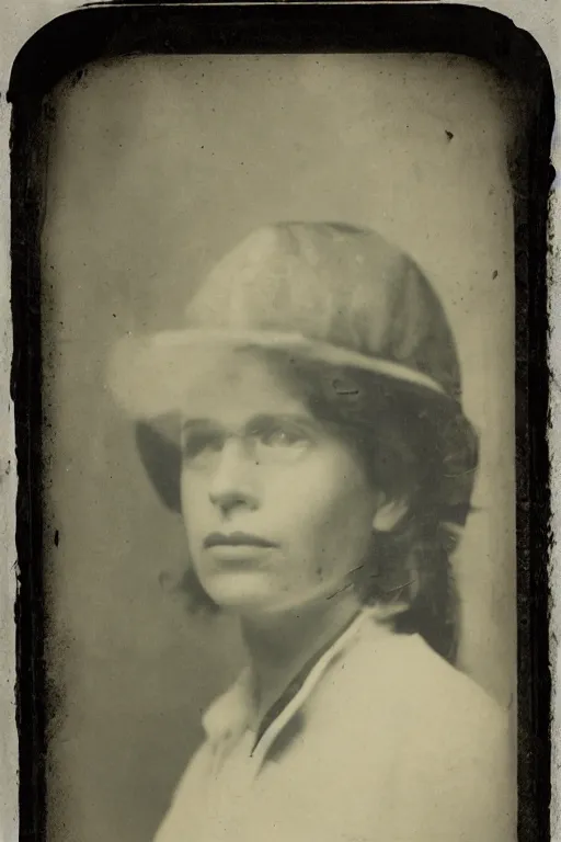 Image similar to a collodion process photograph, portrait of a sasquash