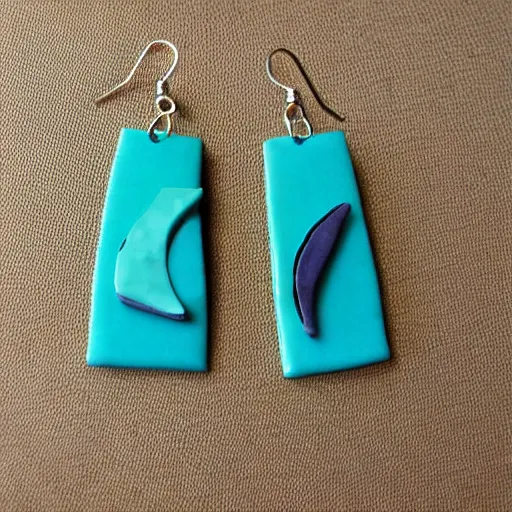 Image similar to futuristic polymer clay earrings